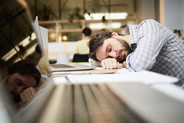 Man stressed at work