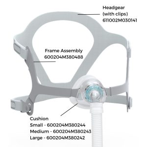 BMC N5A+ Mask Parts labelled | CPAP.co.uk